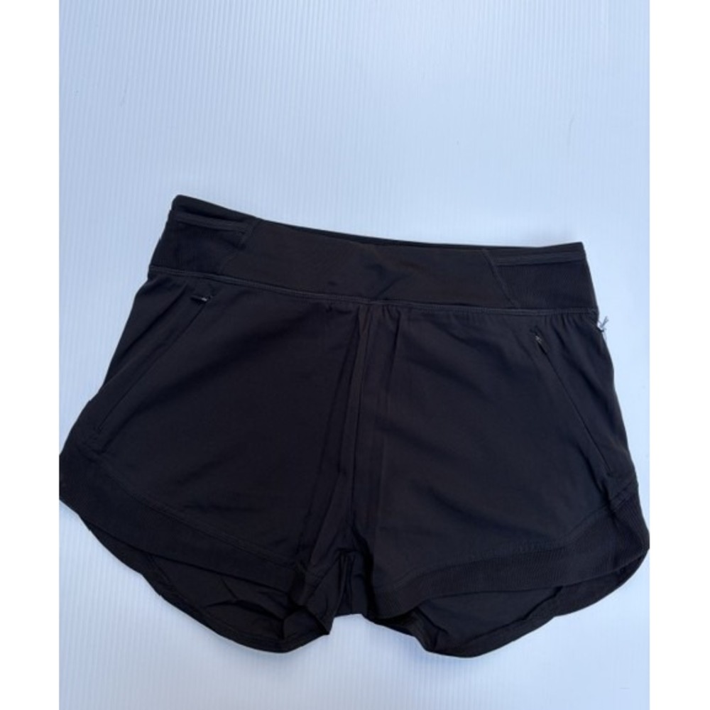 Kyodan Womens Race Mini Running Shorts Size Med Black Zipper Pockets Lined - Picture 6 of 16
